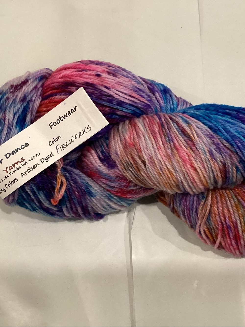 1 Hank of color dance yarns footwear hand dyed sock yarn